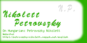 nikolett petrovszky business card